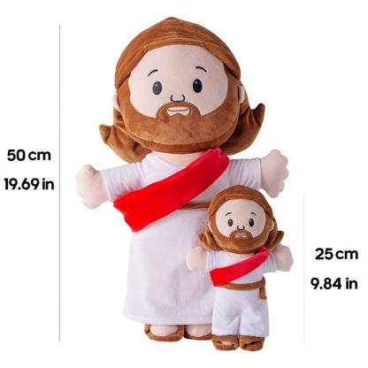 25Cm/50Cm Cartoon Jesus Pillow Stuffed Toy Bedside Sofa Cushion Christmas Gift Soft Plush Doll with Bible Pillow for Children